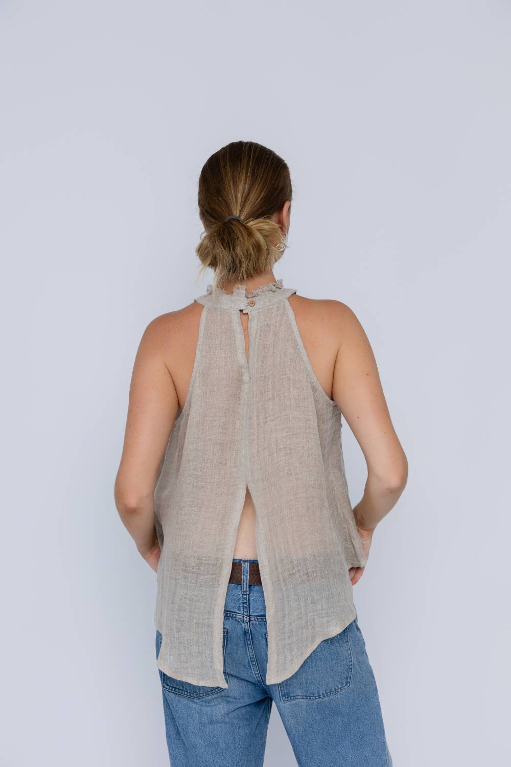 Ava Linen Top - Natural