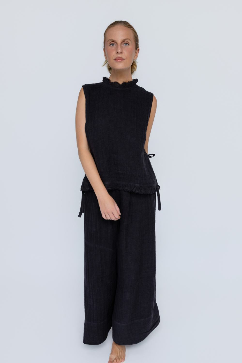 Arana Linen Pant - Midnight