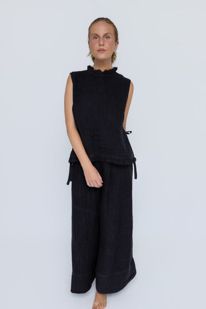 Arana Linen Pant - Midnight