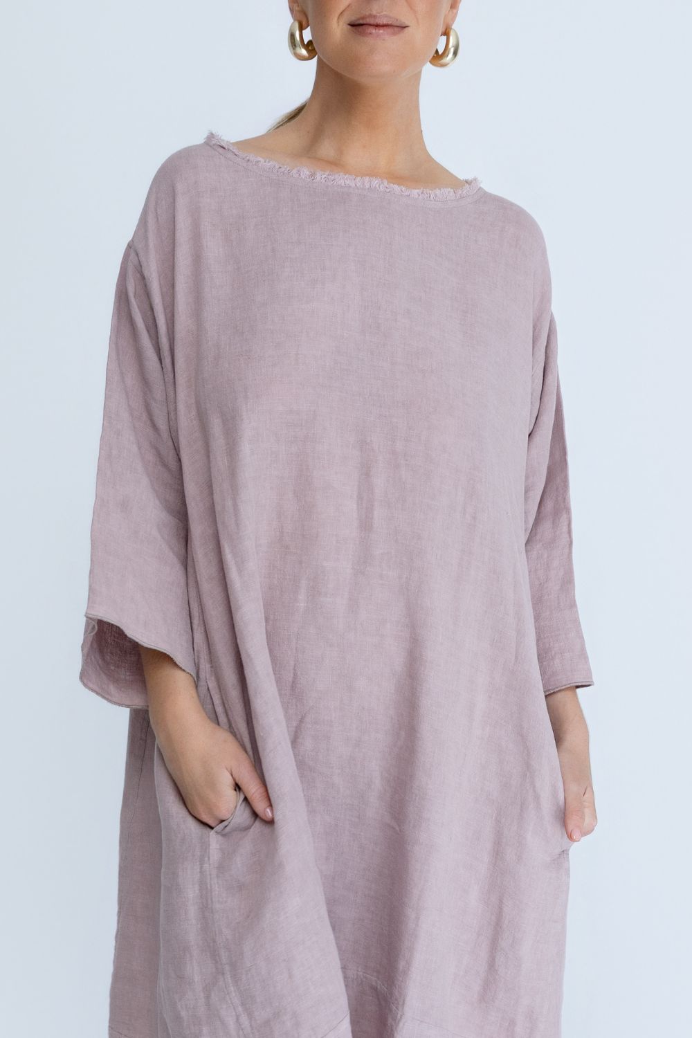 The Malle Linen Dress - Lilac