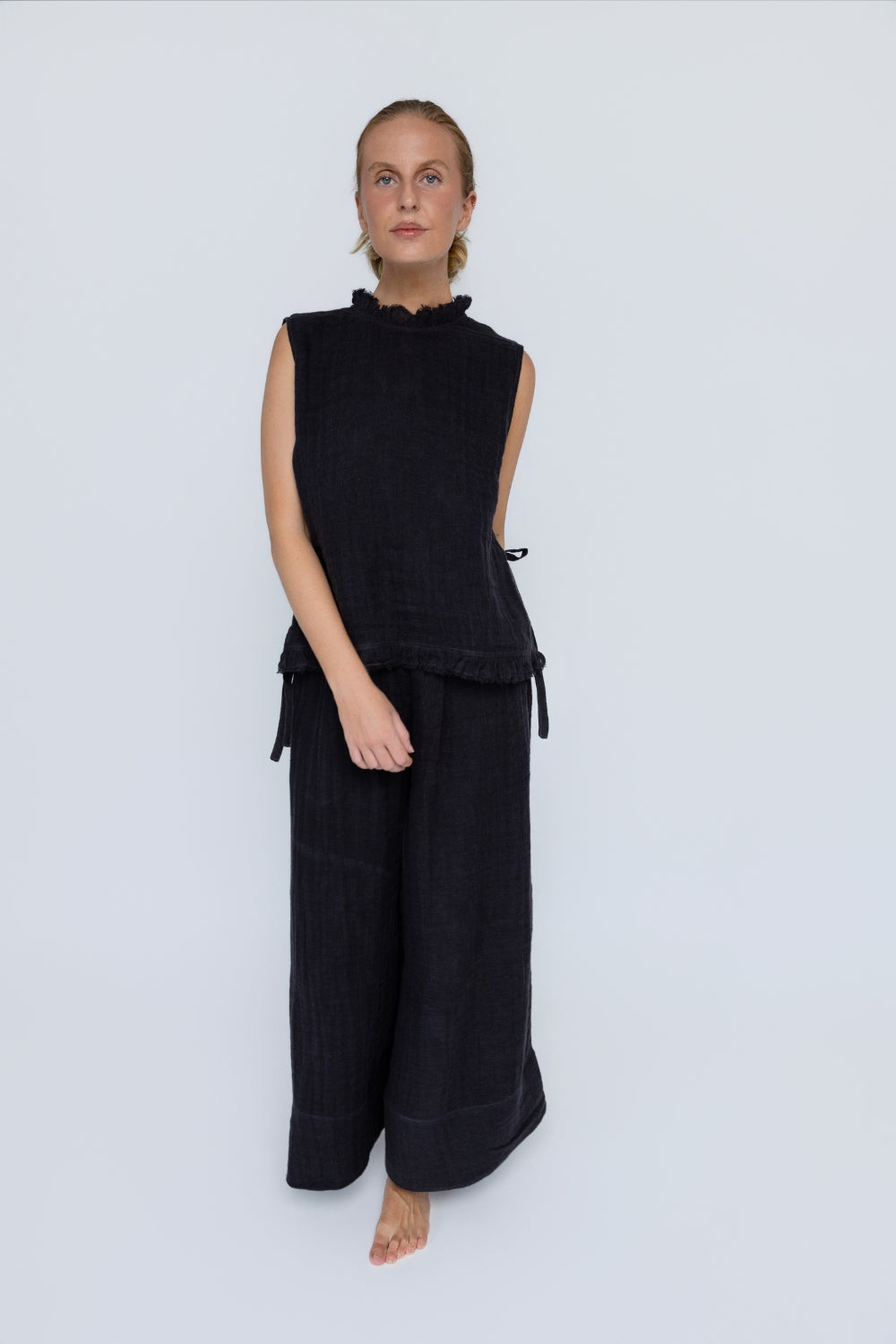 Arana Linen Pant - Midnight