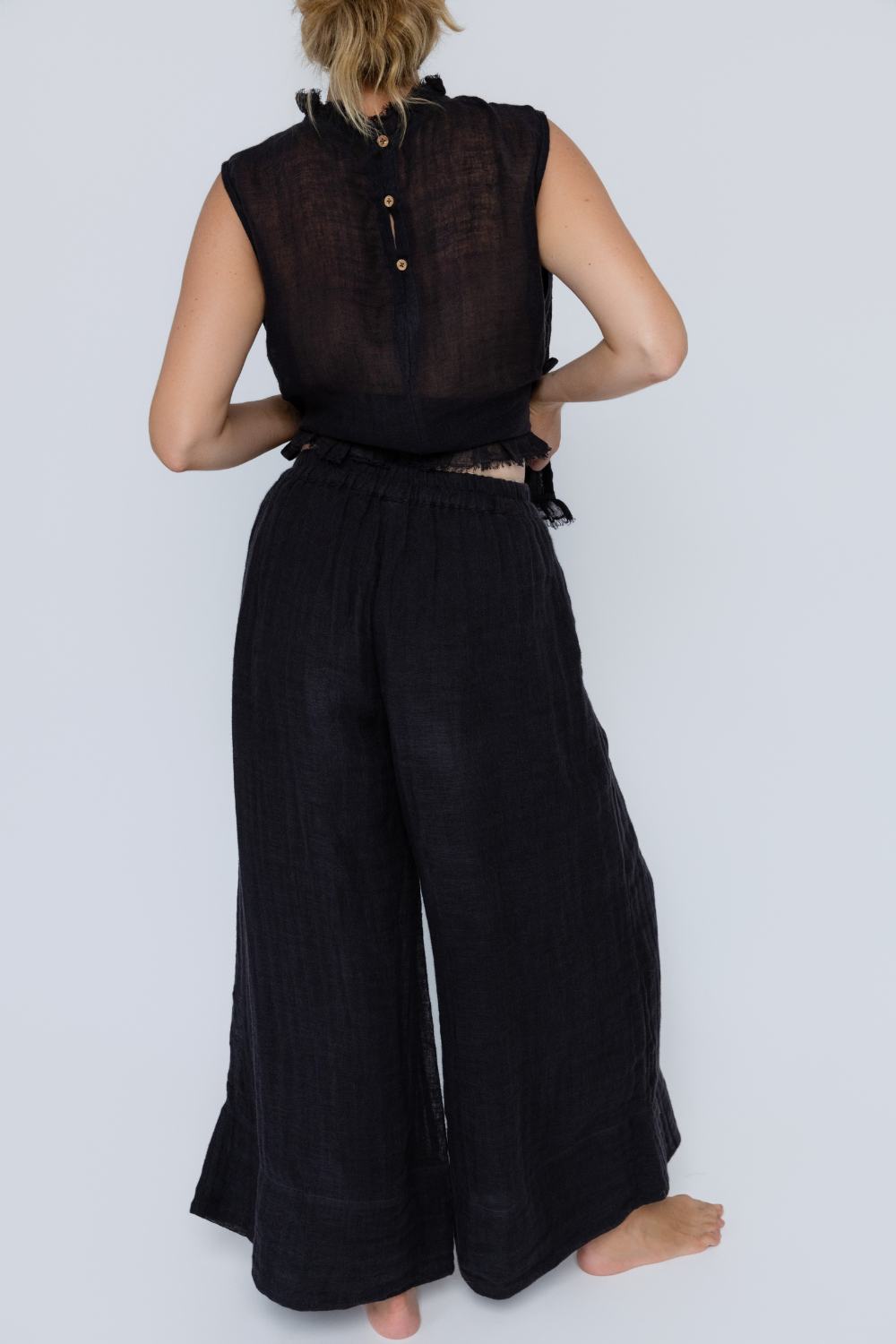 Arana Linen Pant - Midnight