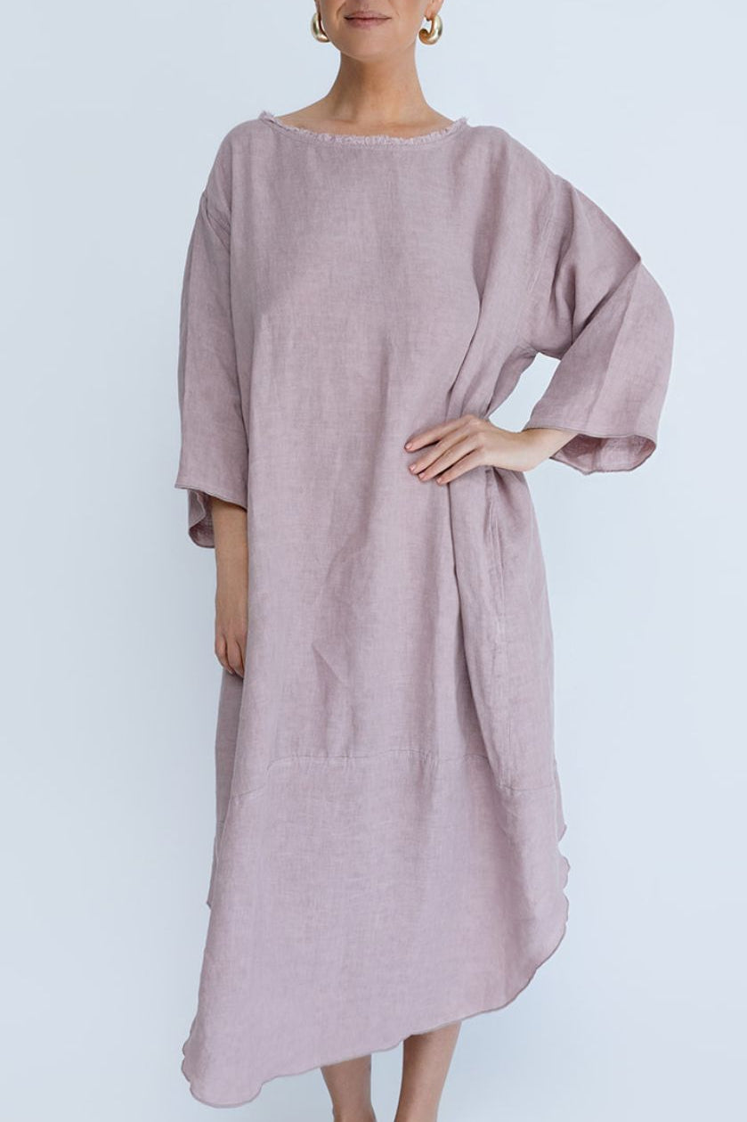 The Malle Linen Dress - Lilac