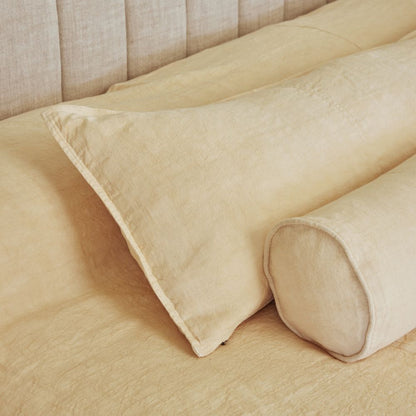 Luca Linen Bolster - Soft Butter