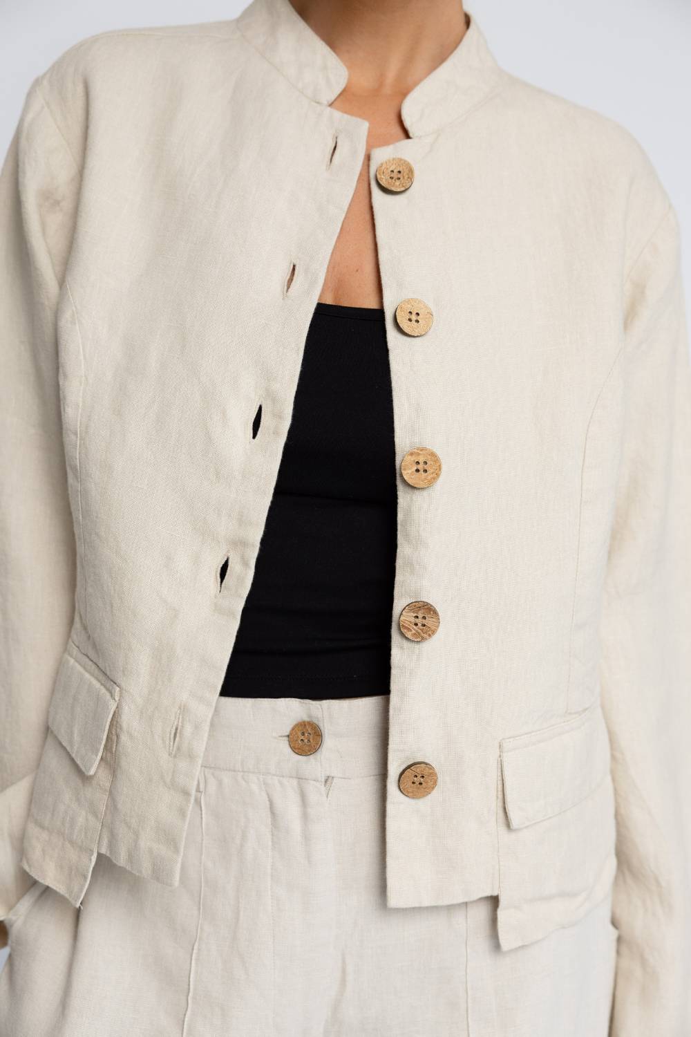 Benny Linen Jacket - Natural