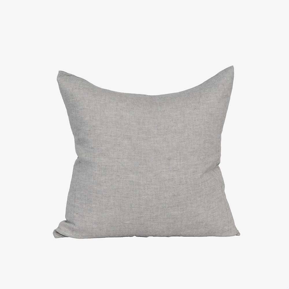 Bound Cushion - Grey Chambray