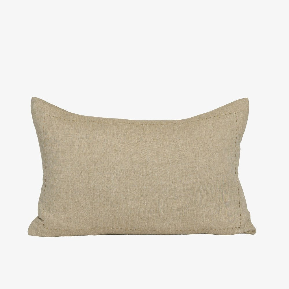 Bound Cushion - Moss Green Chambray