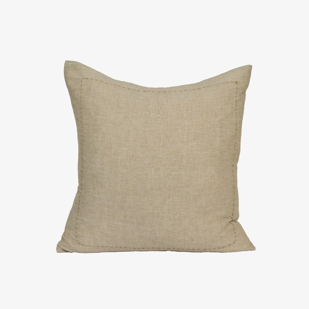 Bound Cushion - Moss Green Chambray