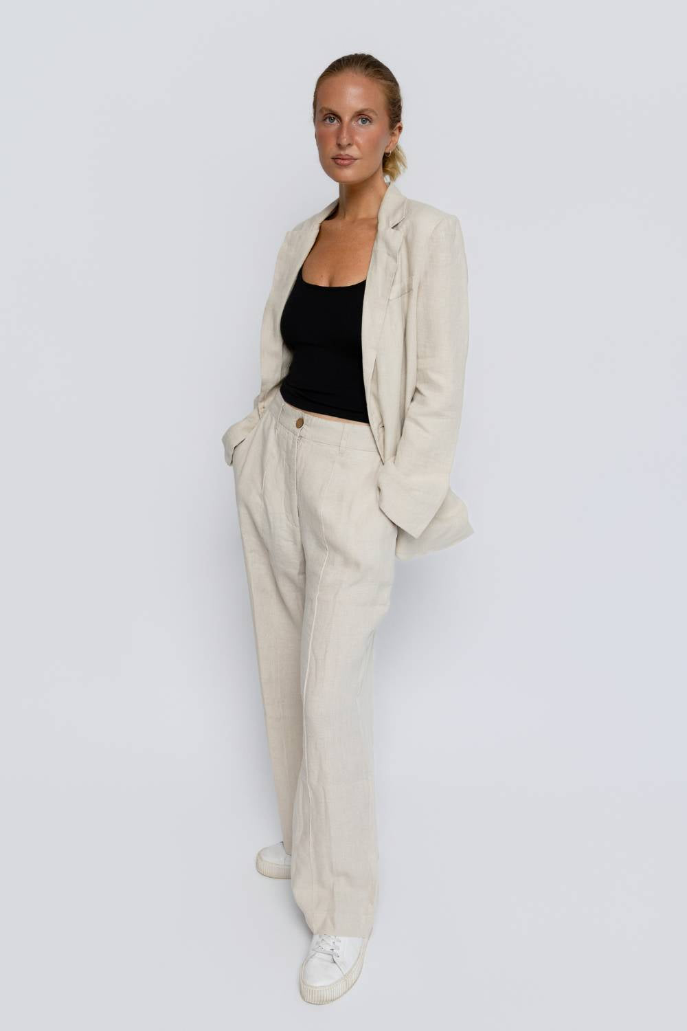 Classic Linen Blazer - Natural