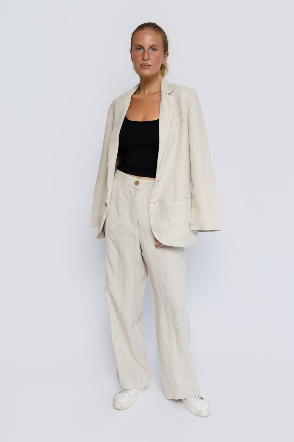 Classic Linen Blazer - Natural