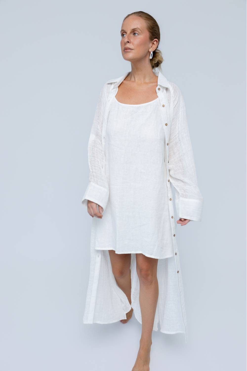 Desert Linen Duster - Off White