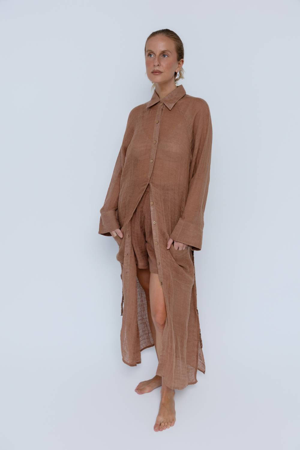 Desert Linen Duster - Clay