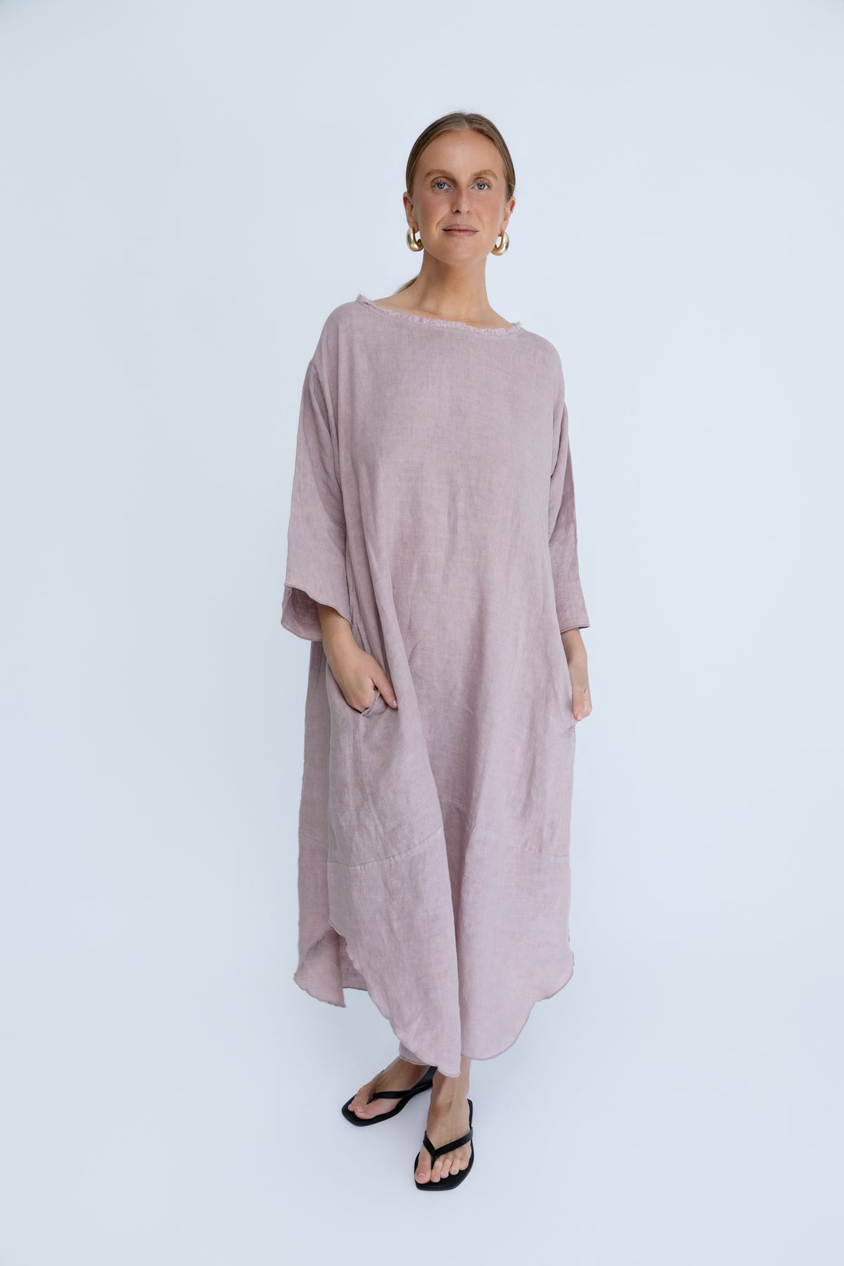 The Malle Linen Dress - Lilac
