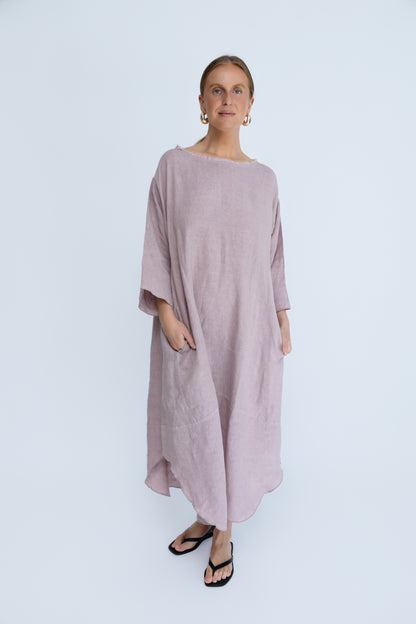 The Malle Linen Dress - Lilac