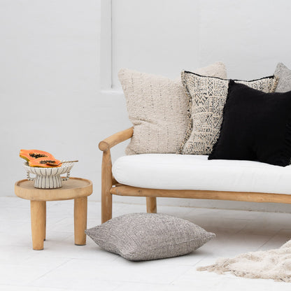 Verdure Linen Cushion - Natural/Black