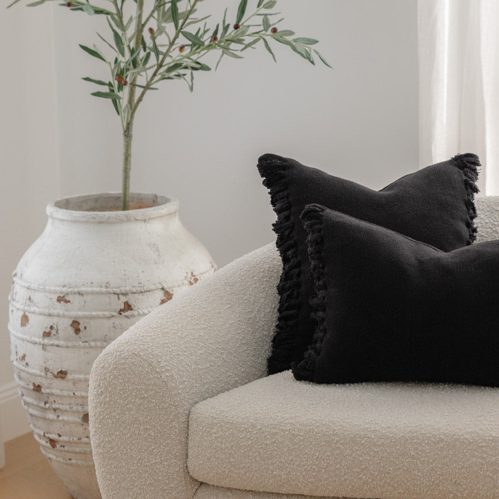 Aperitif Linen Cushion - Black