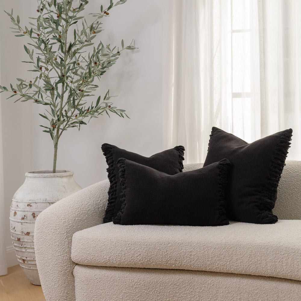 Aperitif Linen Cushion - Black