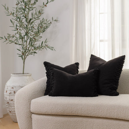 Aperitif Linen Cushion - Black