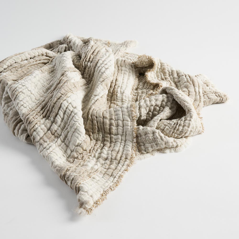 Blossom Reversible Throw - Chocolate/Ivory