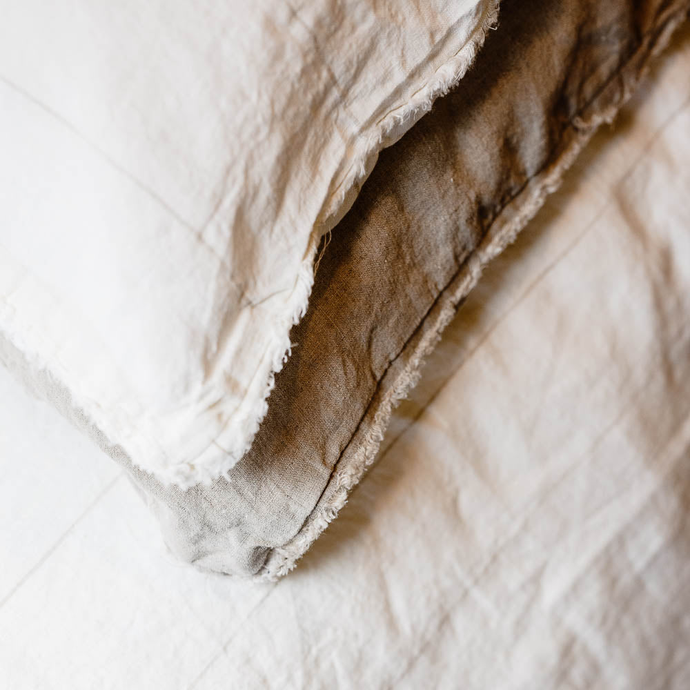 Carter French Linen Pillowcase Set - Off White w&