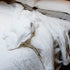 Off White Linen Flat Sheet with Natural Stripe