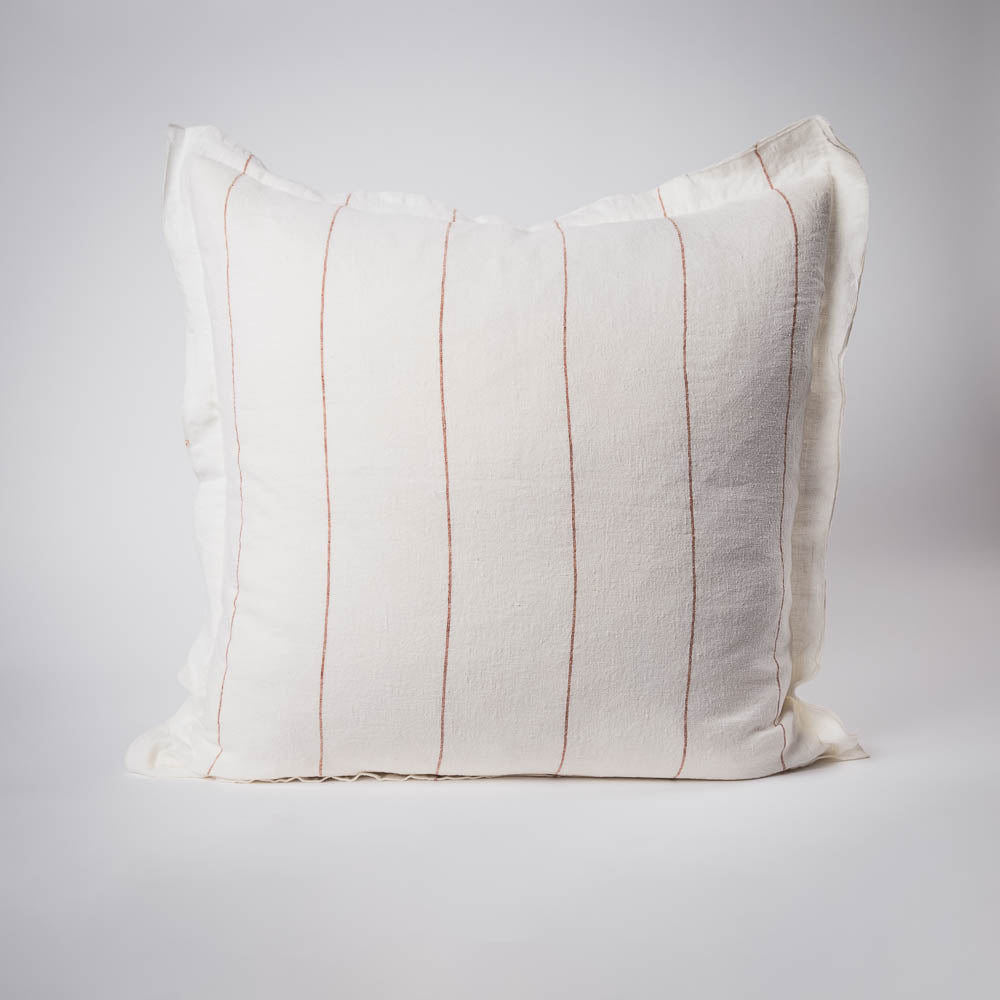 Carter Linen Cushion - Off White w&