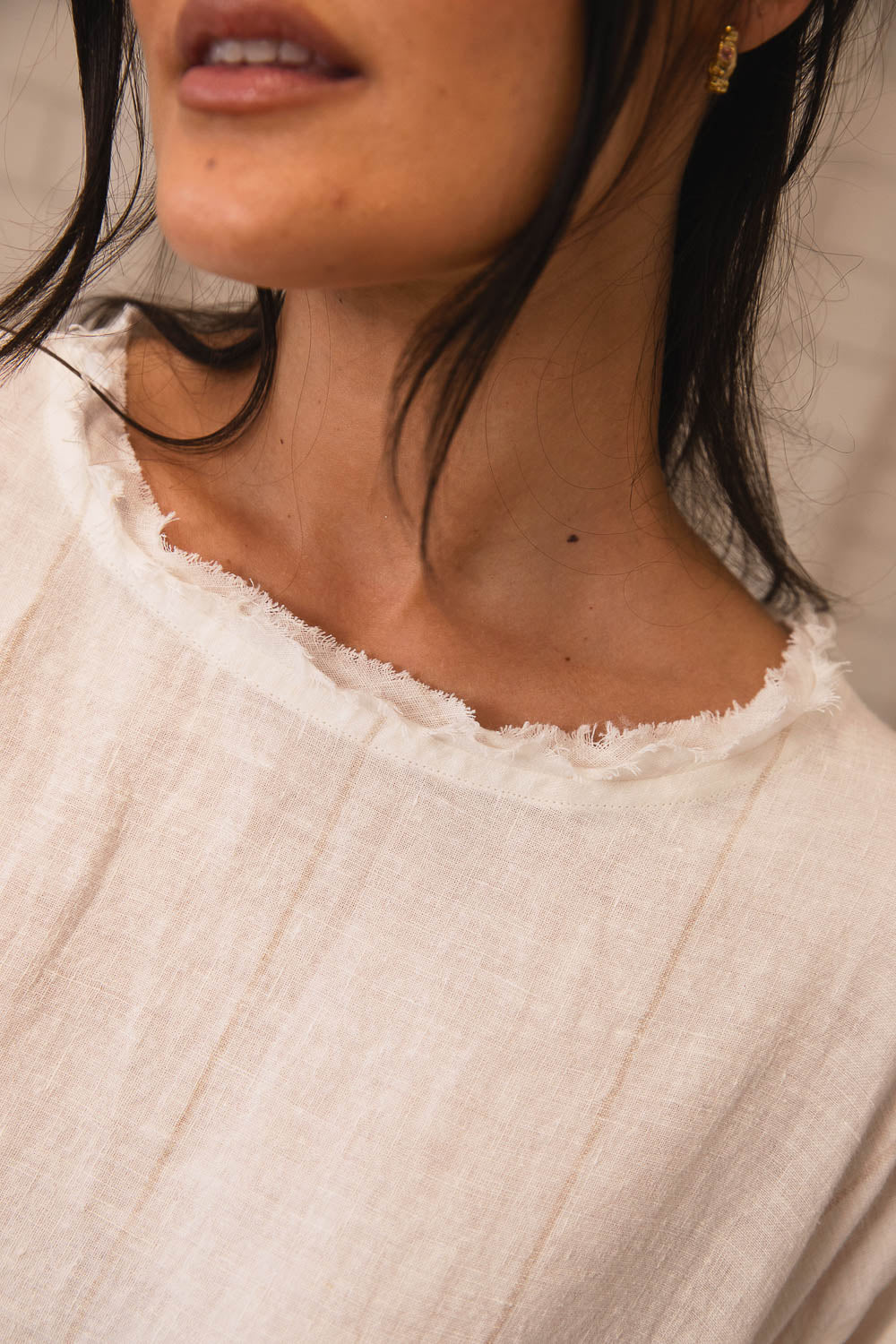 The Carter Malle Linen Dress - Off White w&