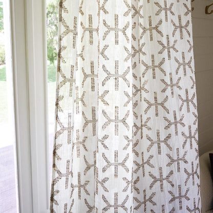 Eros Linen Curtain - Off White/Nutmeg