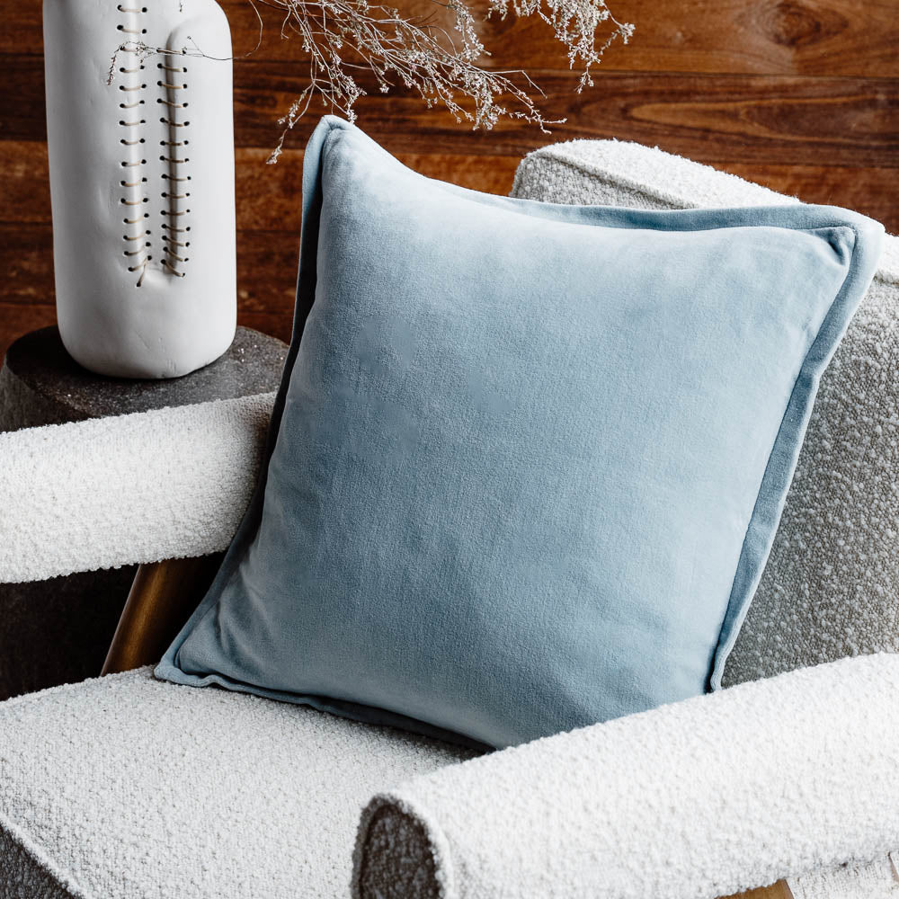 Evelyn Velvet Cushion - Sky