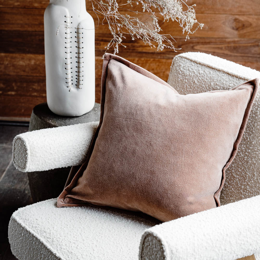 Evelyn Velvet Cushion Clay
