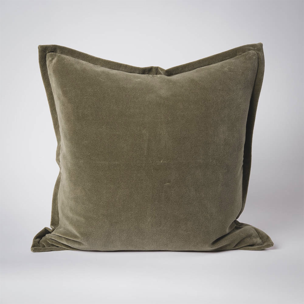Evelyn Velvet Cushion - Olive
