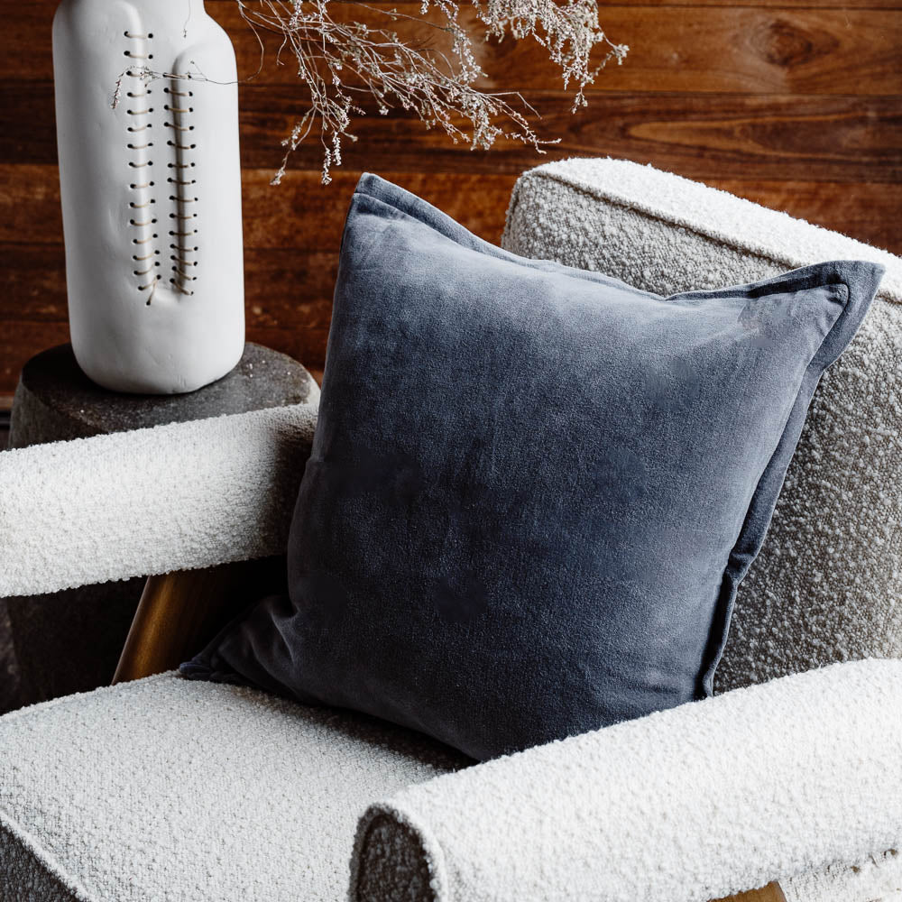 Evelyn Velvet Cushion - Slate