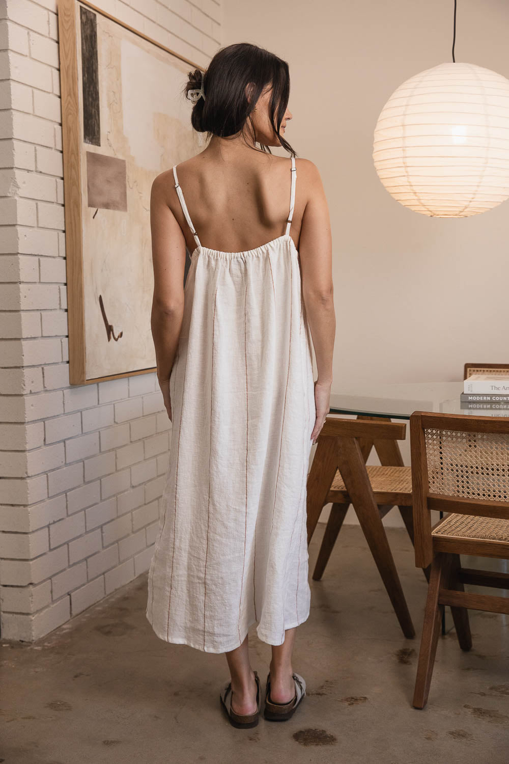 Carter Fundamental Linen Midi - Off White w&