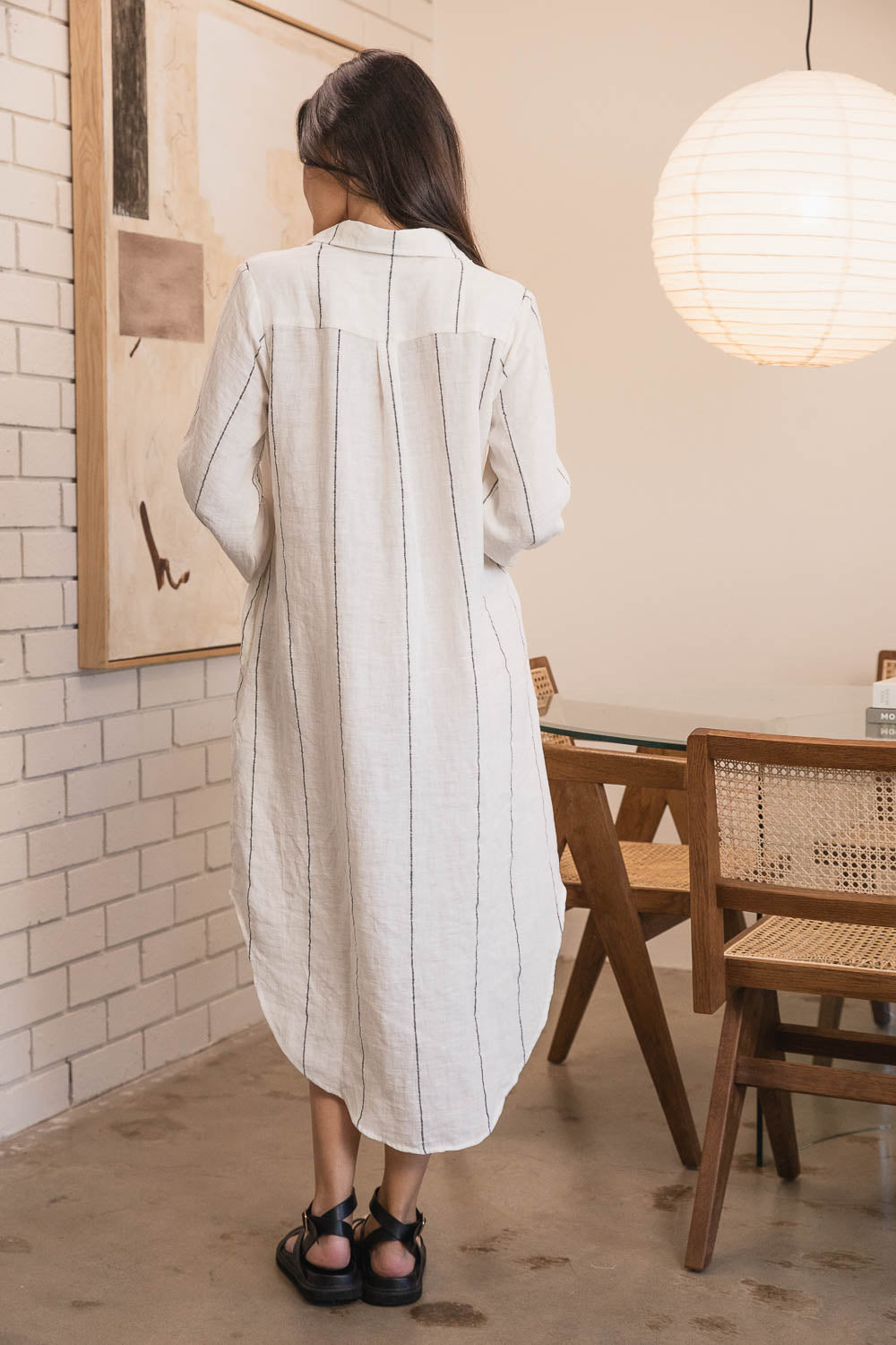 Carter Fundamental Linen Shirt Dress - Off White w&