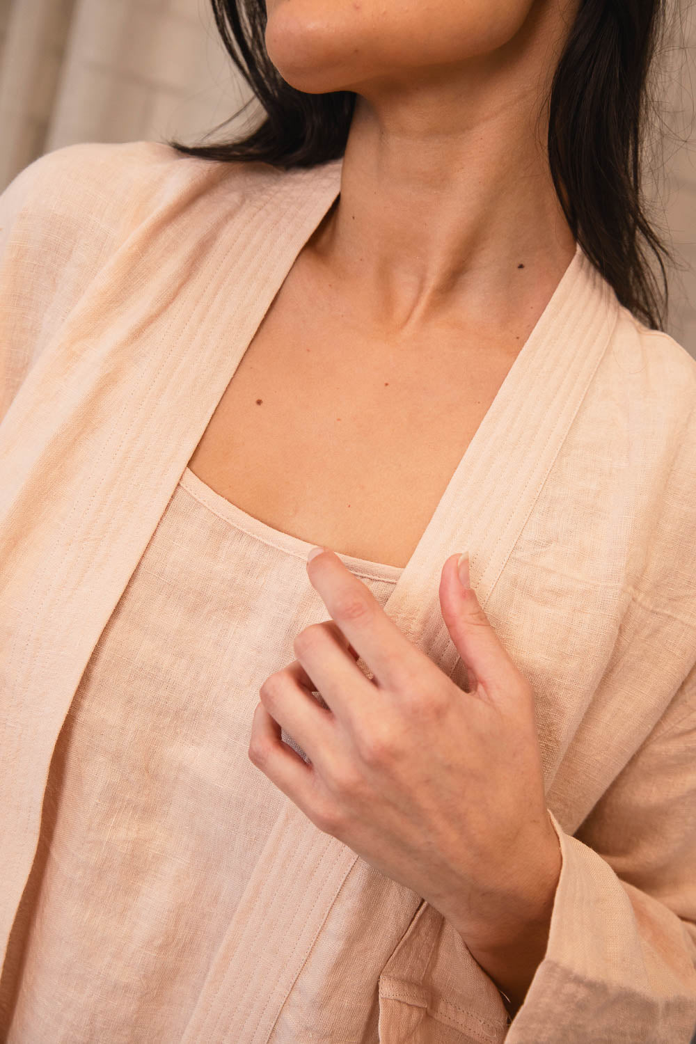 Fundamental Linen Robe - Blush