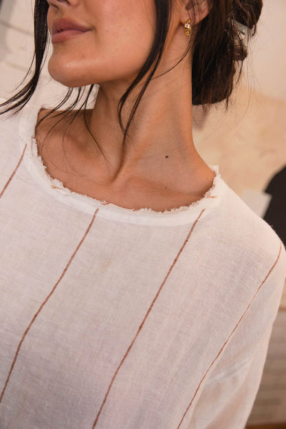 The Carter Malle Linen Dress - Off White w&