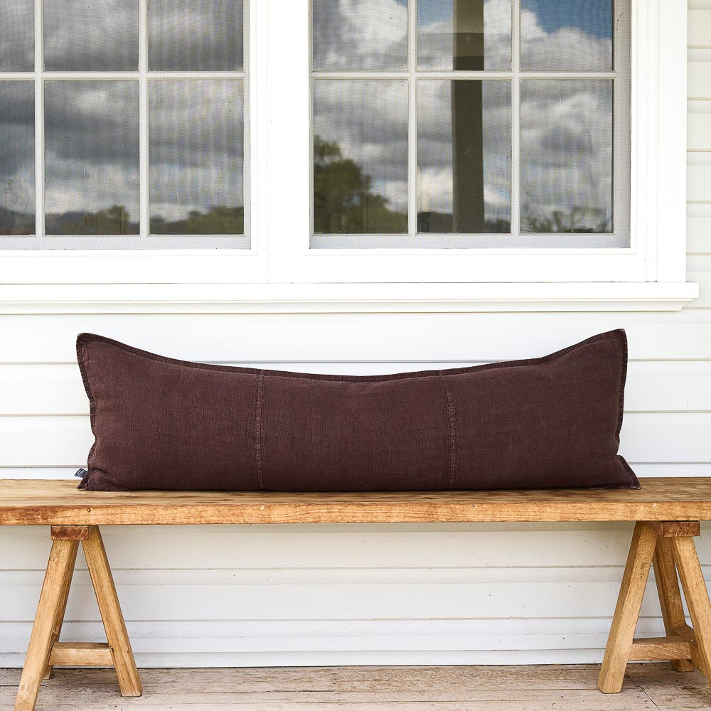Luca® Linen Long Lumbar - Chocolate