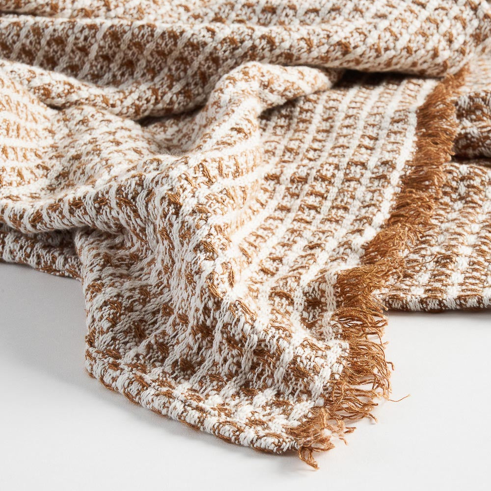 Noah Throw - Nutmeg/Off White