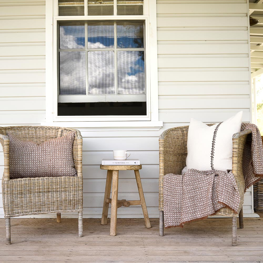 Noah Throw - Nutmeg/Off White