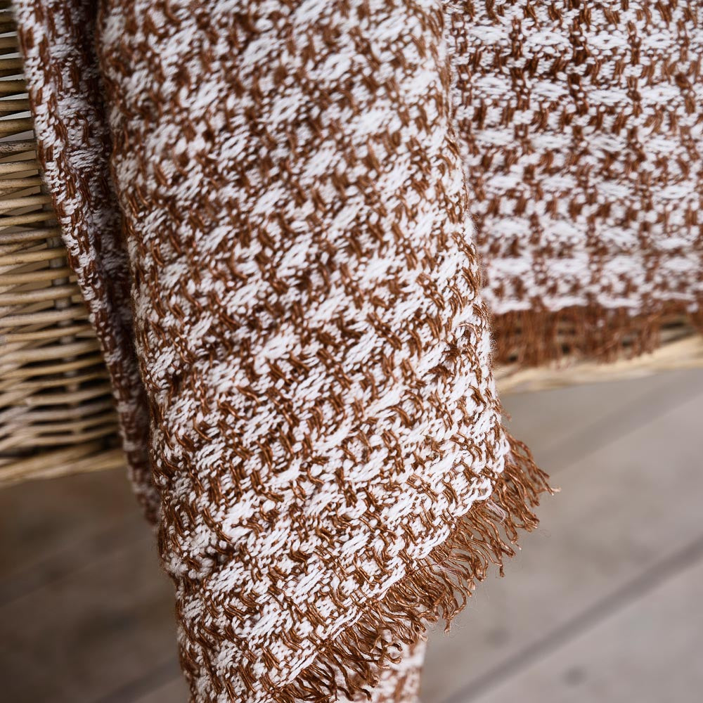 Noah Throw - Nutmeg/Off White