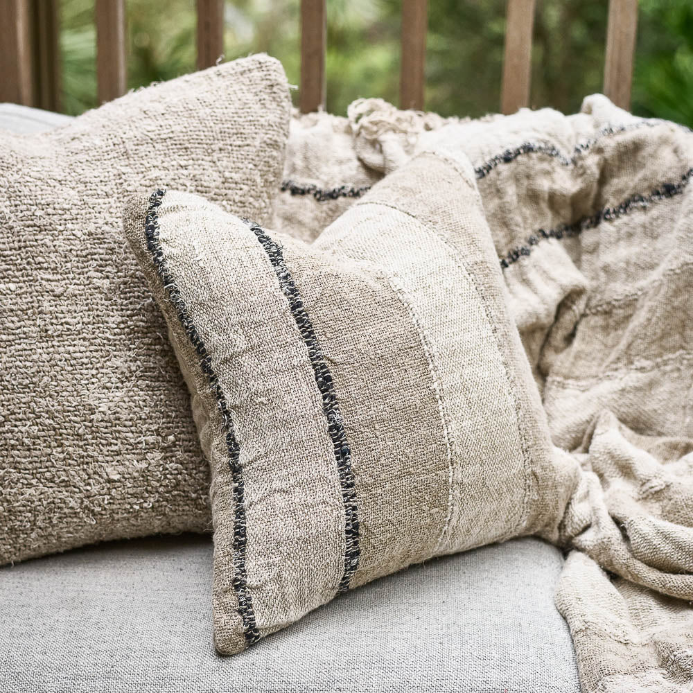 Retreat Cushion -  Natural/Ivory/Black