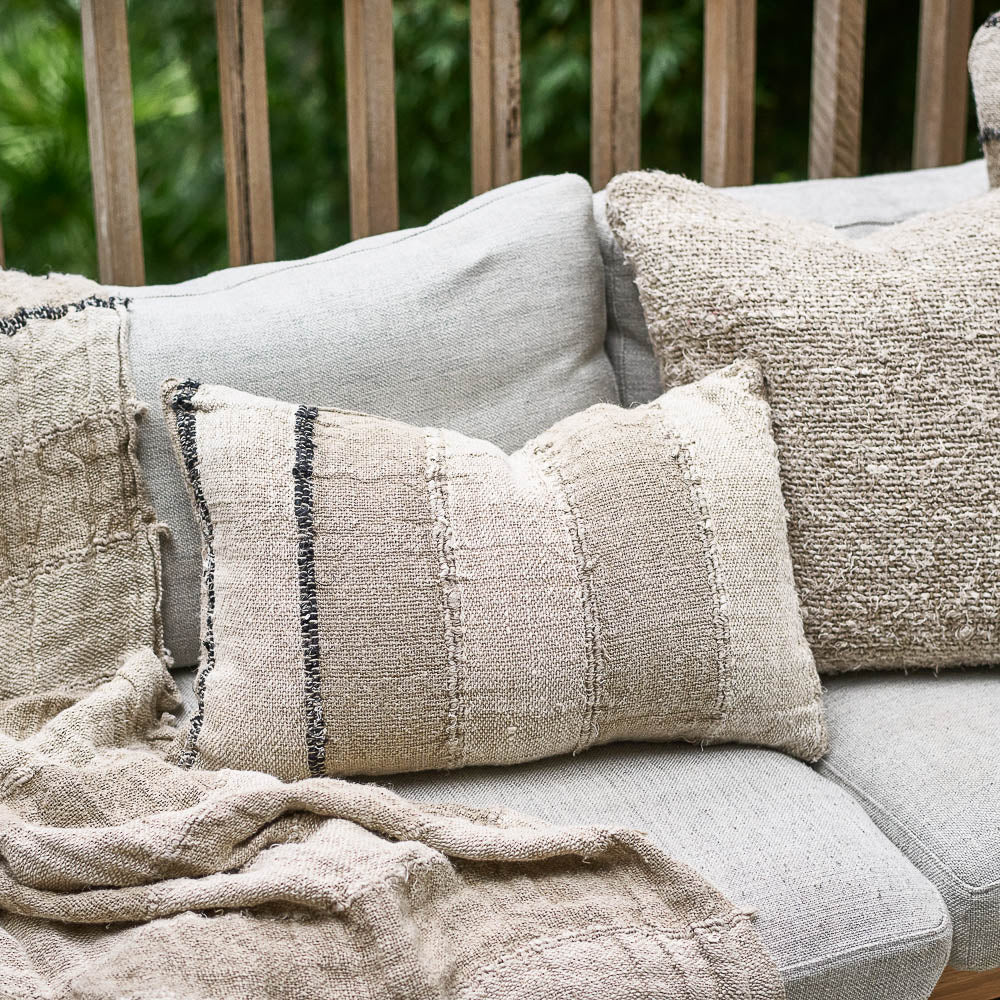 Retreat Cushion -  Natural/Ivory/Black