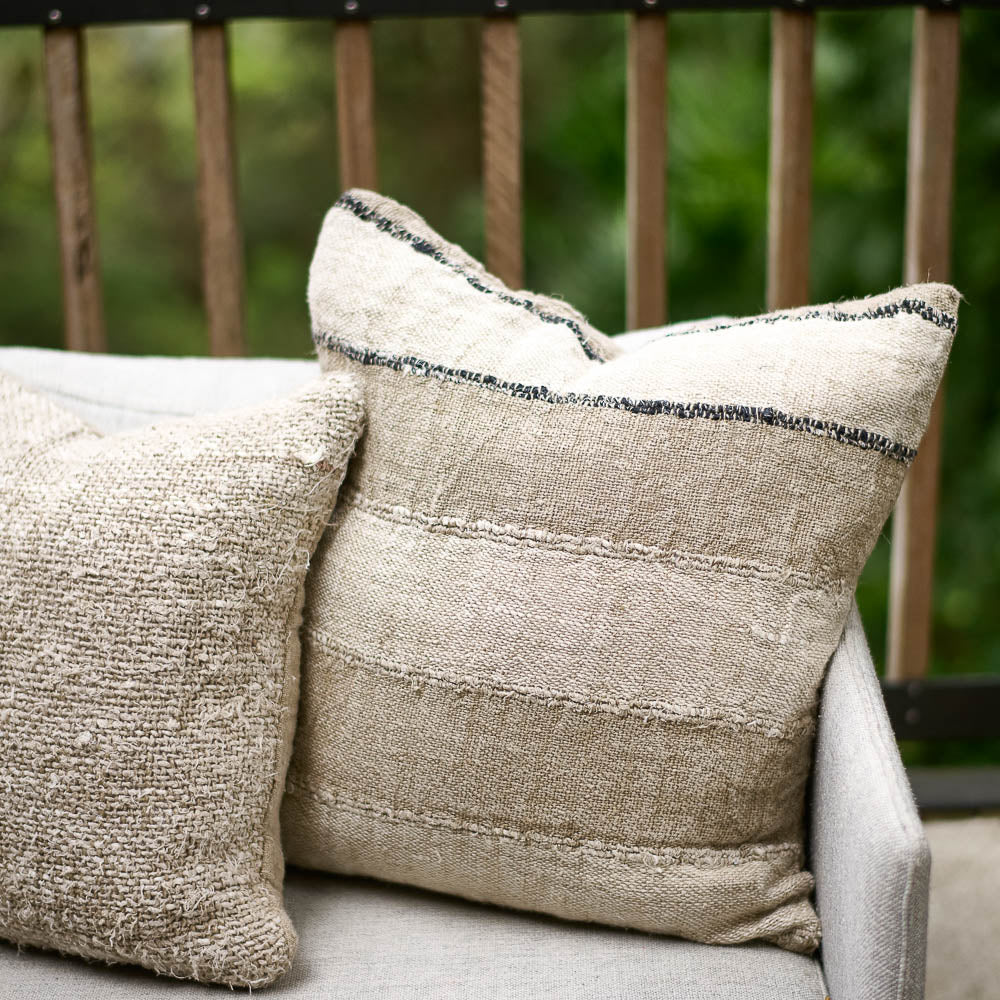 Retreat Cushion -  Natural/Ivory/Black