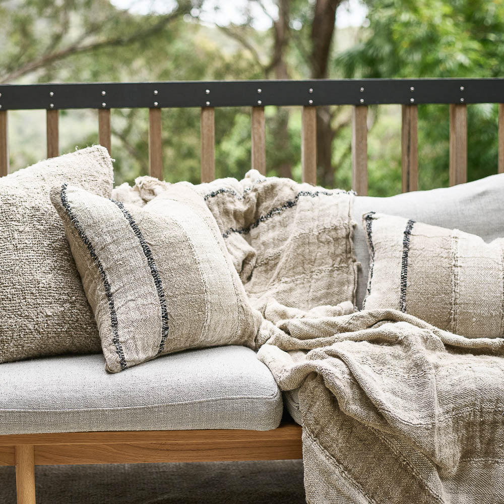 Retreat Cushion -  Natural/Ivory/Black