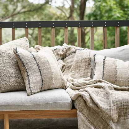 Retreat Cushion -  Natural/Ivory/Black