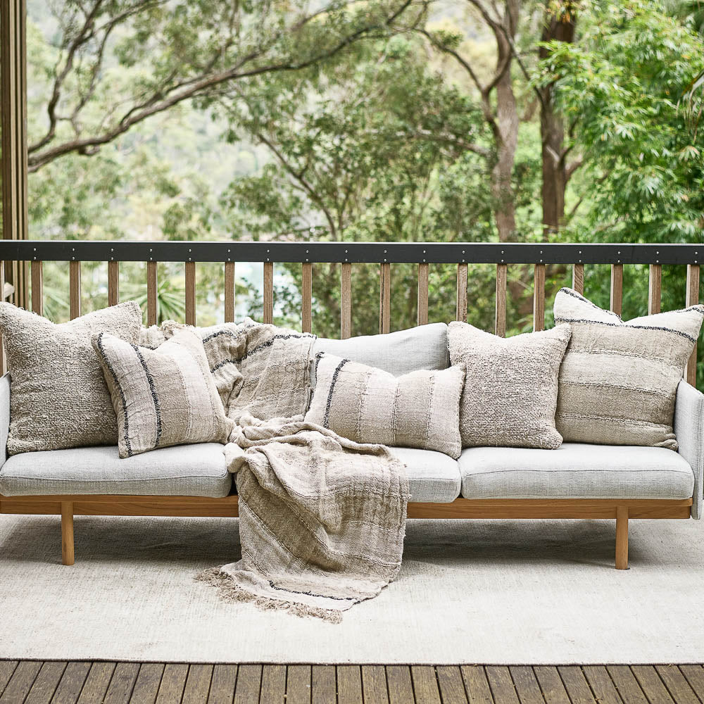 Retreat Cushion -  Natural/Ivory/Black