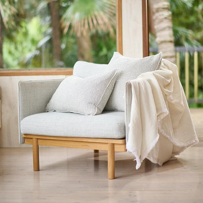 Angler Cushion - Soft Blue/Off White