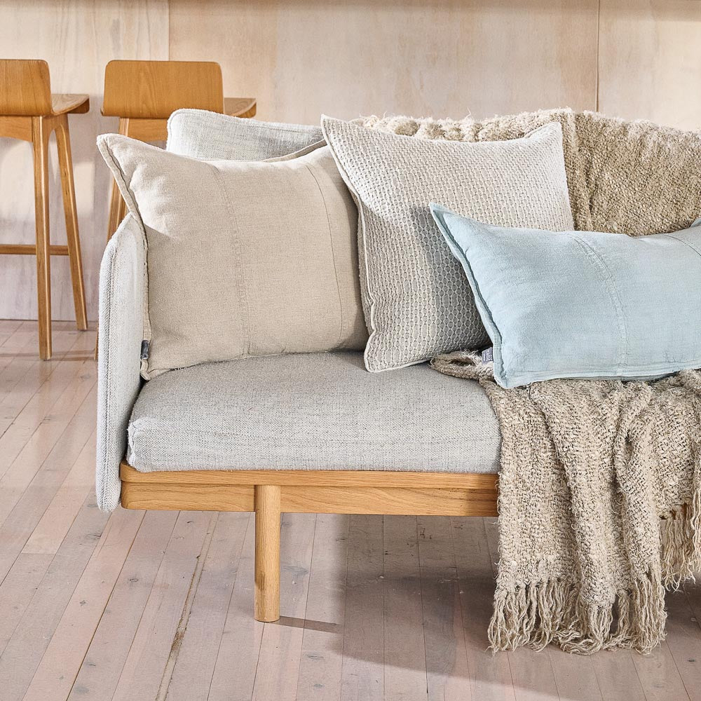 Angler Cushion - Soft Blue/Off White