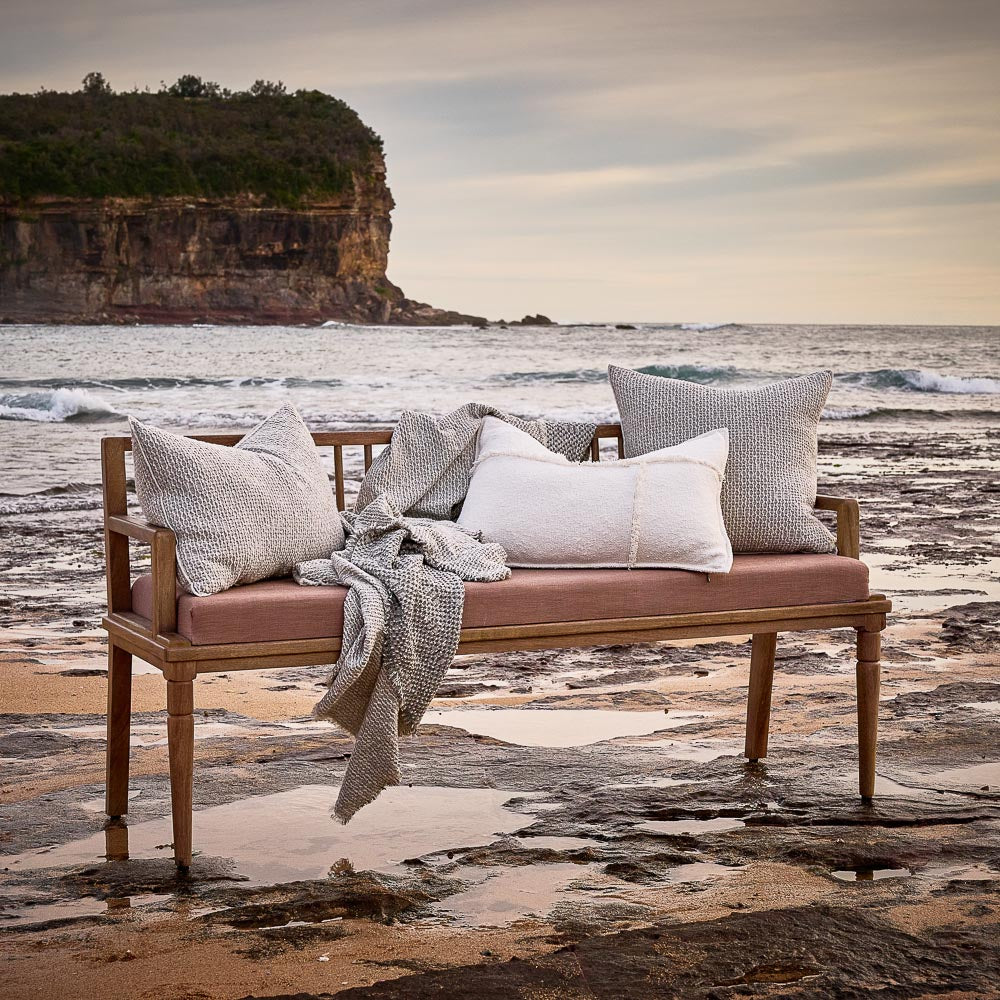 Angler Cushion - Soft Blue/Off White