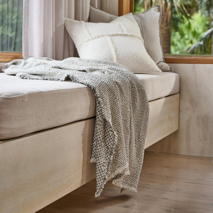 Angler Reversible Throw - Soft Blue/Off White